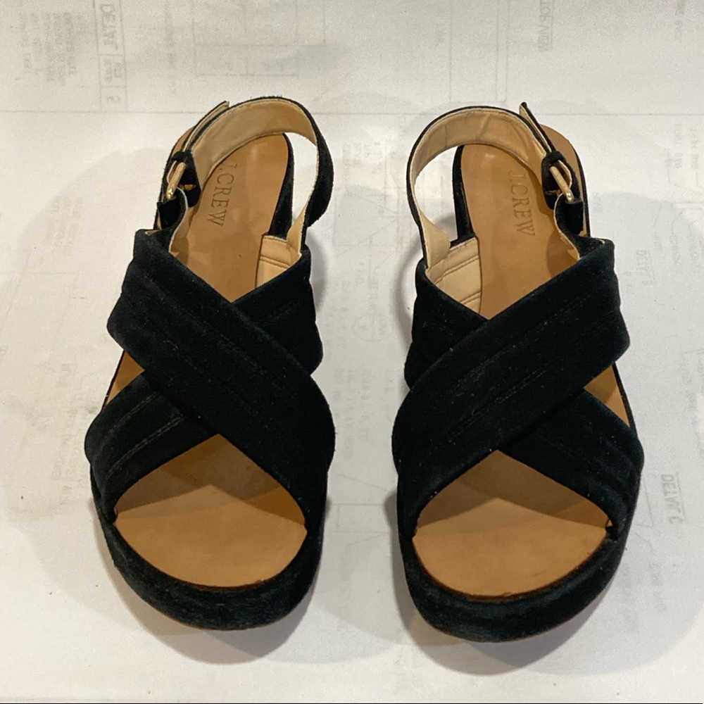 J. Crew Platform Suede Sandals - Size 7